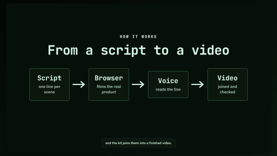 A frame from a video in the terminal theme